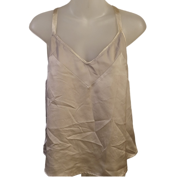 a.new.day Silky Camisole w/Adjustable Straps in a Metallic Cream Color sz M - Picture 2 of 4